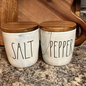 Rae Dunn marbled “Salt” “Pepper” mini canister
